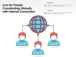 Icon for people coordinating globally with internet connection