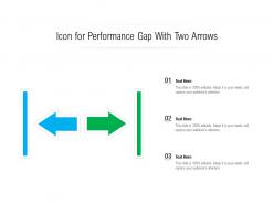 Icon for performance gap with two arrows