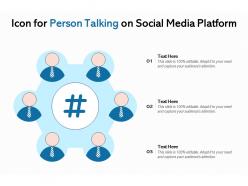 Icon for person talking on social media platform