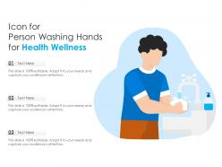 Icon for person washing hands for health wellness