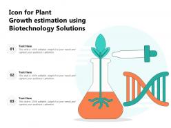 Icon for plant growth estimation using biotechnology solutions
