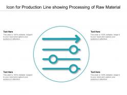 Icon for production line showing processing of raw material