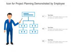 Icon for project planning demonstrated by employee