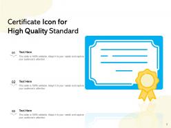 Icon For Quality Business Exceptional Process Performing Service Certificate