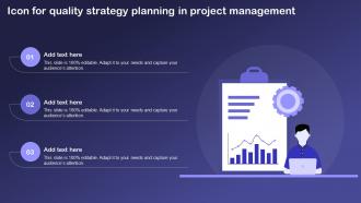 Icon For Quality Strategy Planning In Project Management