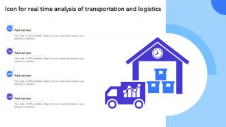 Icon For Real Time Analysis Of Transportation And Logistics