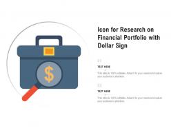 Icon for research on financial portfolio with dollar sign