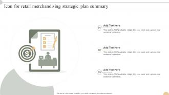 Icon For Retail Merchandising Strategic Plan Summary