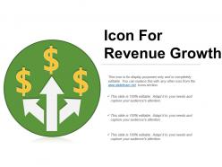 Icon for revenue growth powerpoint templates