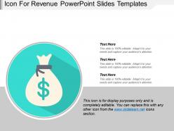 Icon for revenue powerpoint slides templates