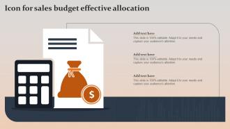 Icon For Sales Budget Effective Allocation