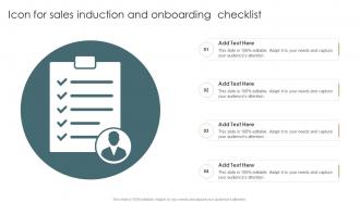 Icon For Sales Induction And Onboarding Checklist