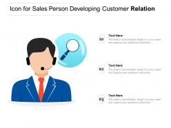Icon for sales person developing customer relation