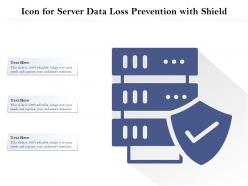 Icon for server data loss prevention with shield