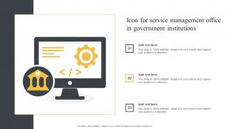 Icon For Service Management Office In Government Institutions