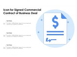 Icon for signed commercial contract of business deal