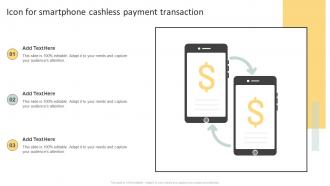 Icon For Smartphone Cashless Payment Transaction