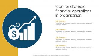 Icon For Strategic Financial Operations In Organization