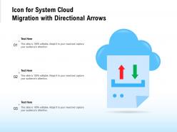 Icon for system cloud migration with directional arrows
