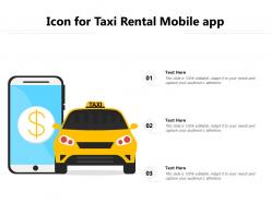 Icon for taxi rental mobile app