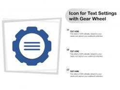 Icon for text settings with gear wheel