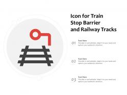 Icon for train stop barrier and railway tracks