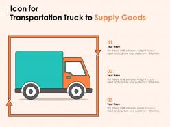 Icon for transportation truck to supply goods