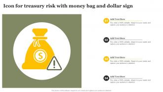 Icon For Treasury Risk With Money Bag And Dollar Sign