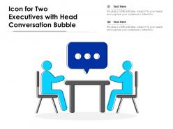 Icon for two executives with head conversation bubble