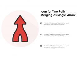 Icon for two path merging as single arrow