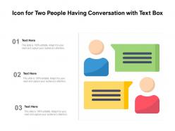 Icon for two people having conversation with text box