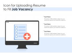Icon for uploading resume to fill job vacancy