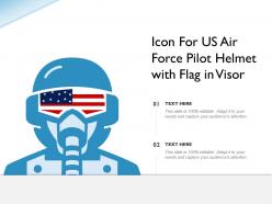 Icon for us air force pilot helmet with flag in visor