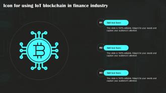 Icon For Using Iot Blockchain In Finance Industry