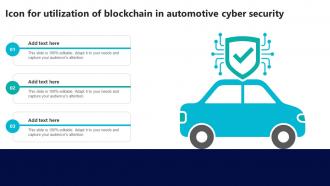 Icon For Utilization Of Blockchain In Automotive Cyber Security