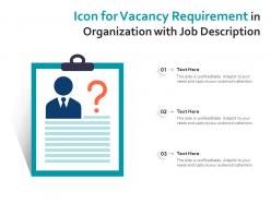 Icon for vacancy requirement in organization with job description