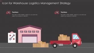 Icon for warehouse logistics management strategy
