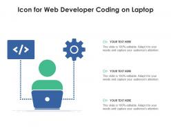 Icon for web developer coding on laptop