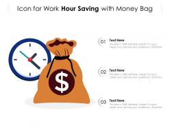 Icon for work hour saving with money bag