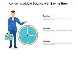 Icon for work life balance with saving hour