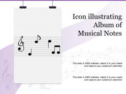 Icon illustrating album of musical notes