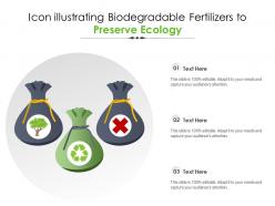 Icon illustrating biodegradable fertilizers to preserve ecology