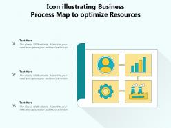 Icon illustrating business process map to optimize resources