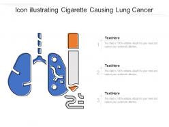 Icon illustrating cigarette causing lung cancer