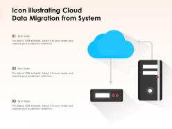Icon illustrating cloud data migration from system