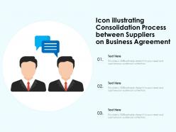 Icon illustrating consolidation process between suppliers on business agreement