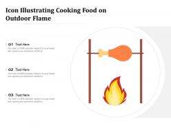 Icon illustrating cooking food on outdoor flame
