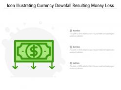 Icon illustrating currency downfall resulting money loss