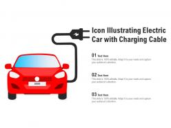 Icon illustrating electric car with charging cable