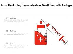 Icon illustrating immunization medicine with syringe